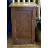 An early 20th Century oak miniature cupboard,  having two drawers and two fixed shelves.