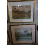 A pair of Fred. R. Fitzgerald watercolours, each depicting lakeland landscape scenes.