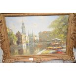 Heen Hoven , Amsterdam lower market , oil on canvas.