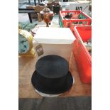 A Vintage Christy's London silk top hat , a boxed gents bowler hat and a fur stole. CONDITION