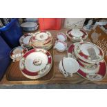 A Qty of Myotts " Chelsea Bird " dinner wares including 2 large tureens, oval meat plates,