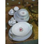 A Qty of Royal Doulton " Chateau Rose " dinner wares and Aynsley " Tibet " pattern cups and saucers.