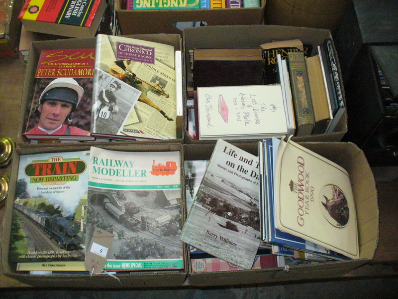 4 Boxes of books , railway interest, sports autobiographies, etc.