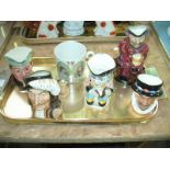 5 Character jugs including Royal Doulton " Sir John Falstaff " , " Beefeater " ( s ) ,