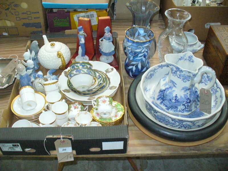 A Qty of decorative ceramics including a Royal Doulton " Royal Gold" coffee set,