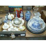 A Qty of decorative ceramics including a Royal Doulton " Royal Gold" coffee set,