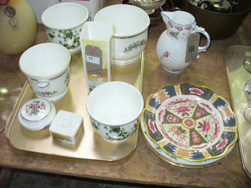 A Collection of Coalport ceramics including assorted planters, a " Misty Wings " vase, trinket dish,