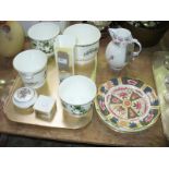 A Collection of Coalport ceramics including assorted planters, a " Misty Wings " vase, trinket dish,