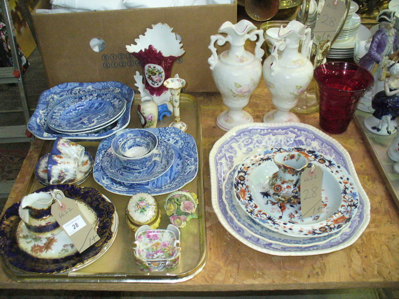 Blue and white wares including Spode " Tower " and " Italian ", other decorative ceramics,