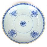 A Chinese 18th Century blue and white export porcelain dish
Of circular form,