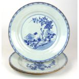 A collection of three Chinese export porcelain Qianlong period (1735-96) plates Each of circular