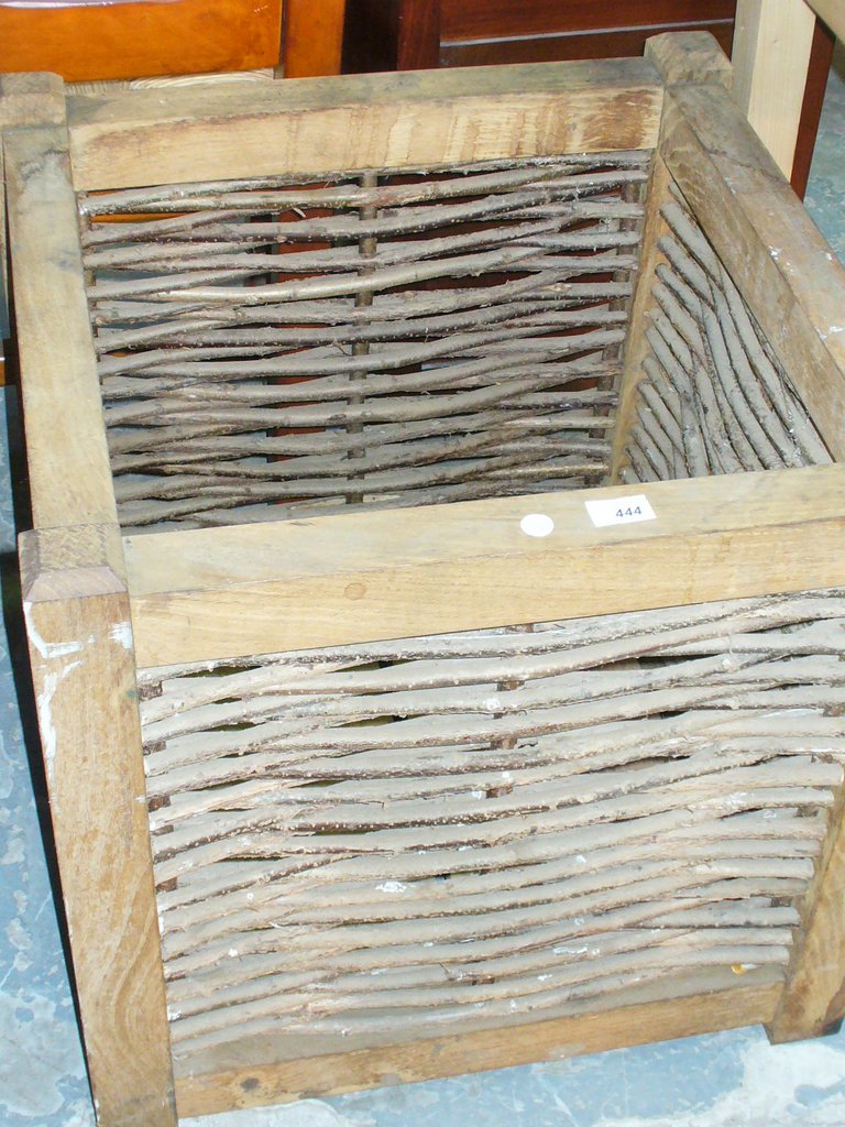A Rustic log crate.