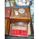 A 19th Century brass inlaid writing box,