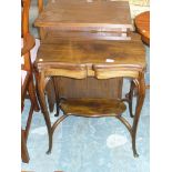 An early 20th century shaped walnut folding games table of small proportions raised on curvillinear