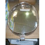 A Silver plated 2 handled tray with a pierced gallery.