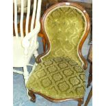 A Ladies Victorian  balloon back drawing room chair.