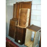 A Modern stained pine wardrobe with 2 lattice openwork doors