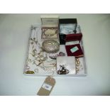 A Collection of silver and white meta jewellery including a Pandora bracelet and charms,