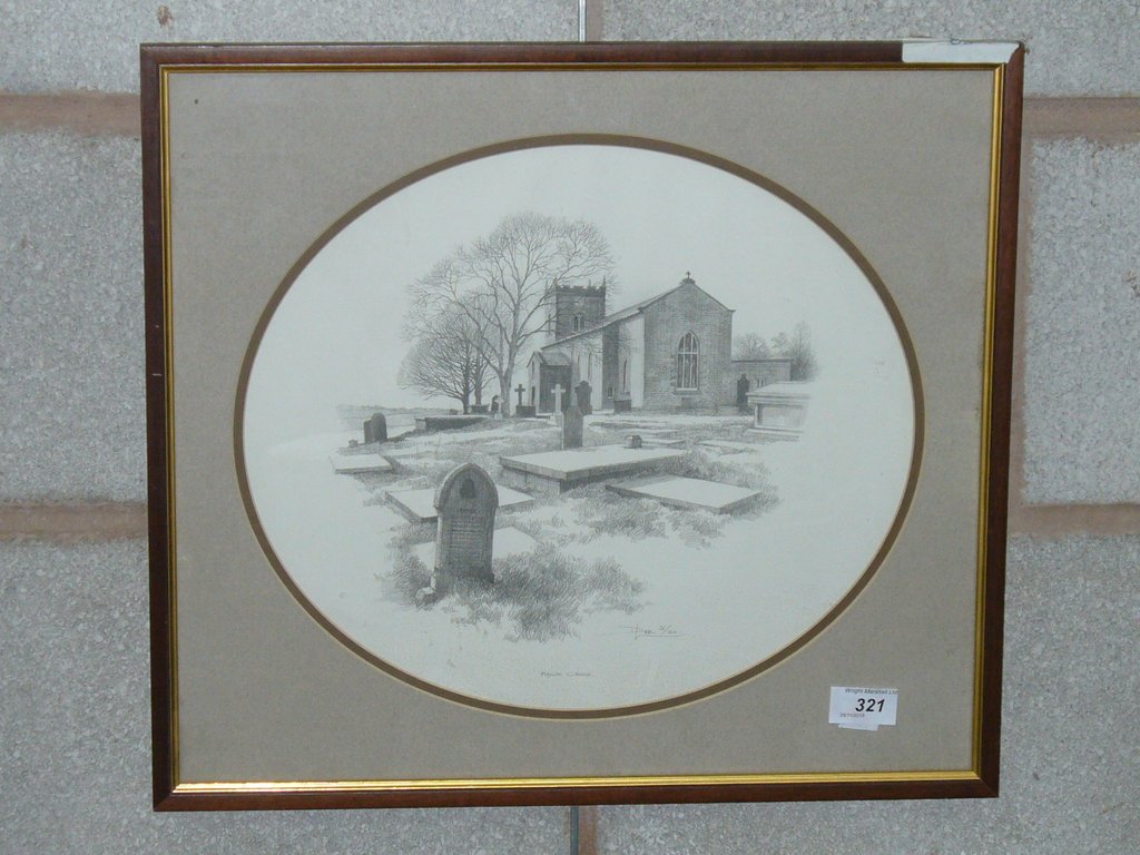 Geldart signed limited edition print " Mellor Church"