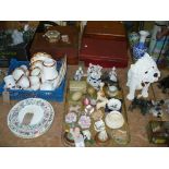 A Collection of Westie figures including a large composition model, other dog figures and ornaments,