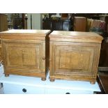A Pair of modern oak bedside cabinets.