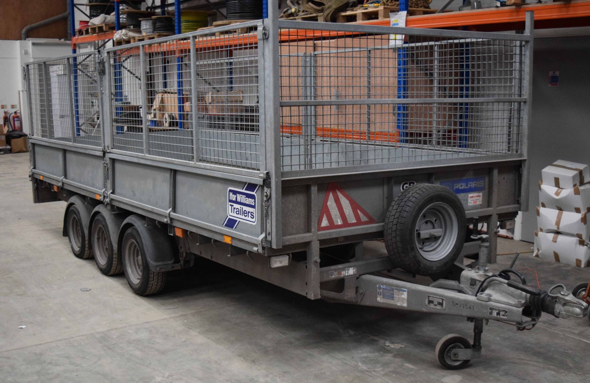 An IFOR WILLIAMS Tri Axle 3500kg capacity Plant Trailer (Date of Manufacture 2007)