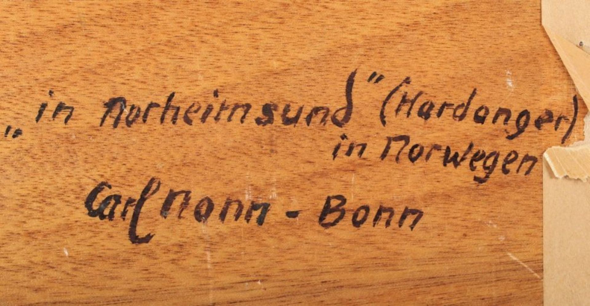 NONN, Carl (1876-1949), "In Nordheimsund-Hardanger-Norwegen", Öl/Holz, 32,5 x 31,5, unten links - Image 3 of 3