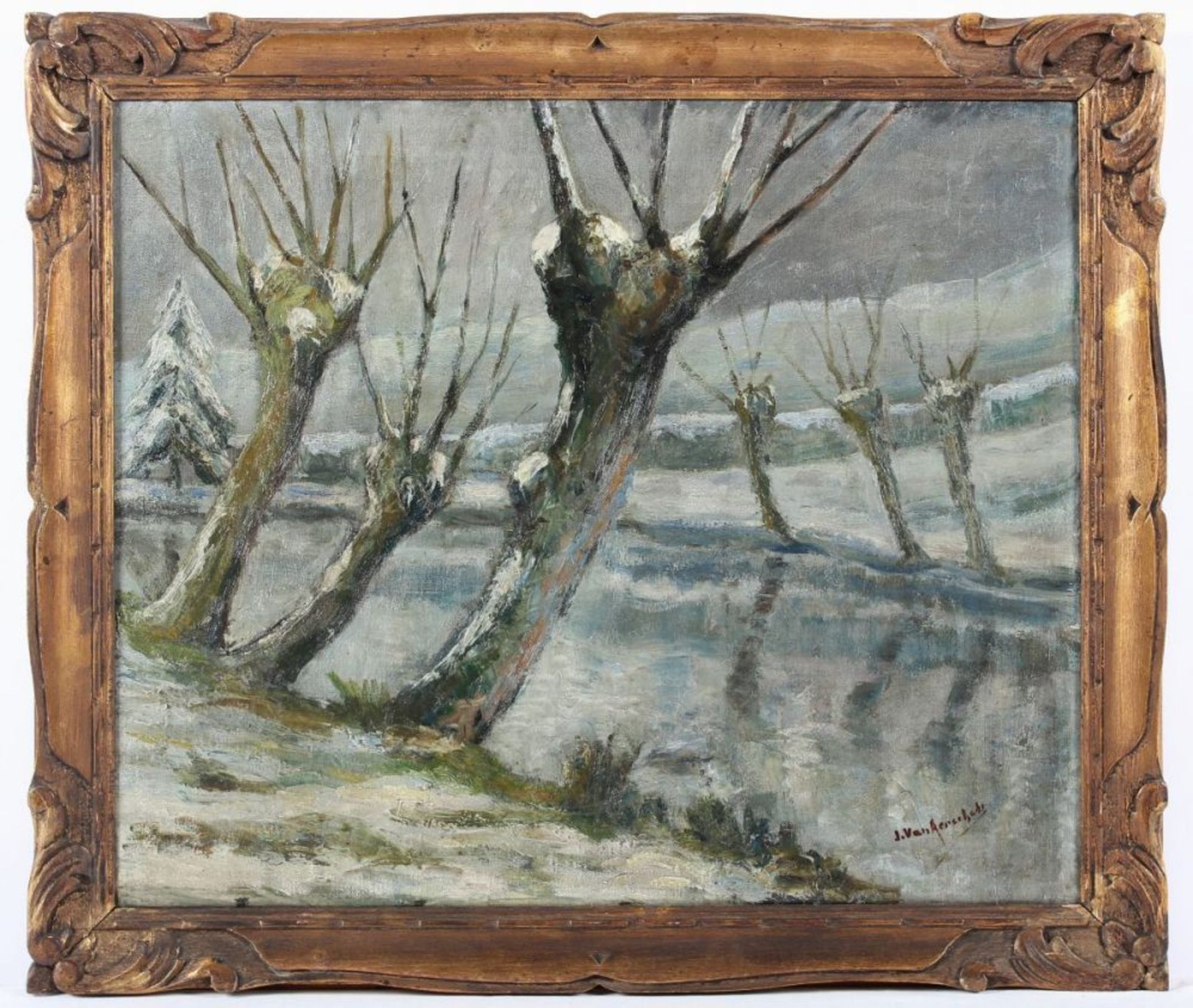 AERSCHODT, Jules van (Maler um 1930), "L'étang du Moulin Collet à Houdeng-Aimeries ", Öl/Lwd., 41 - Image 2 of 4