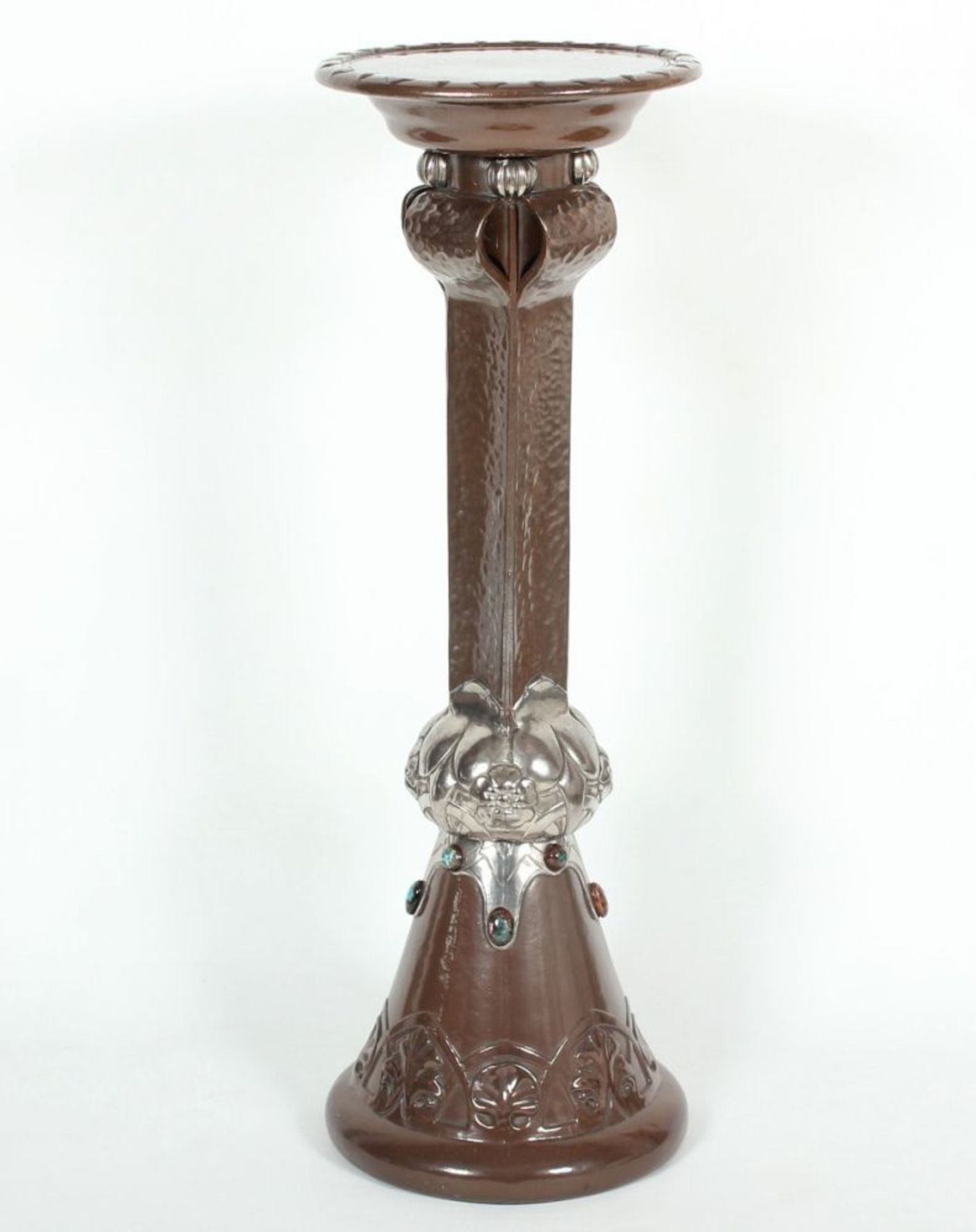 ART NOUVEAU-BLUMENSÄULE, Keramik, glasiert, H 97, BRETBY/ENGLAND, um 1900 Start Price €150 - Image 4 of 4