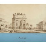 ANCIAUX, C. (Frankreich 1.H.19.Jh.), "Milan-Arc de la Paix", Blei- und Farbstift/Papier, 15,5 x