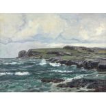 FRANKREICH E.19.JH., früher Impressionist, "Felsige Küste", Öl/Lwd., 50 x 66, unten links