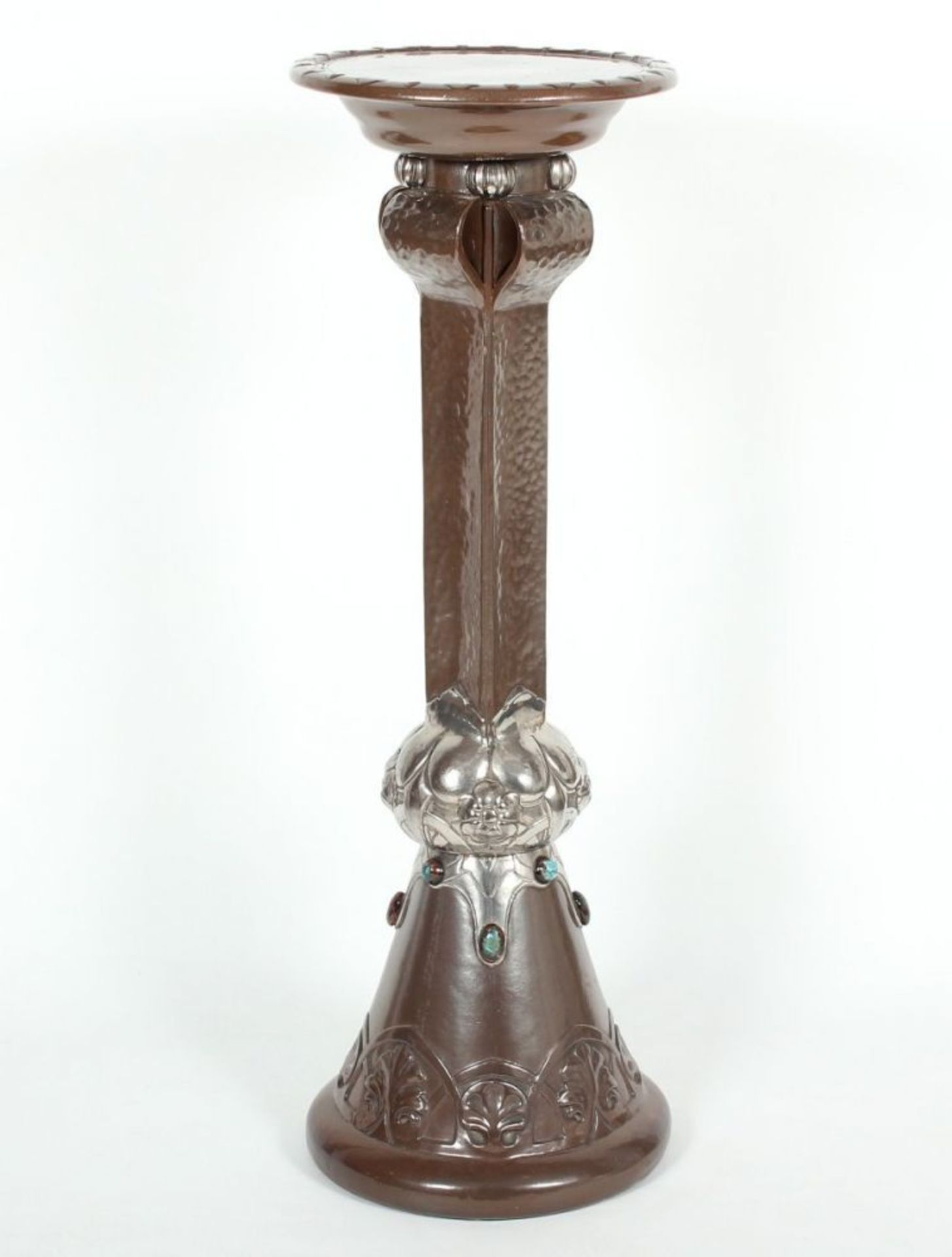 ART NOUVEAU-BLUMENSÄULE, Keramik, glasiert, H 97, BRETBY/ENGLAND, um 1900 Start Price €150