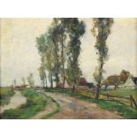 FALKENBERG, Richard (1875-1948), "Niederrheinische Landschaft", Öl/Platte, 30 x 40, unten links