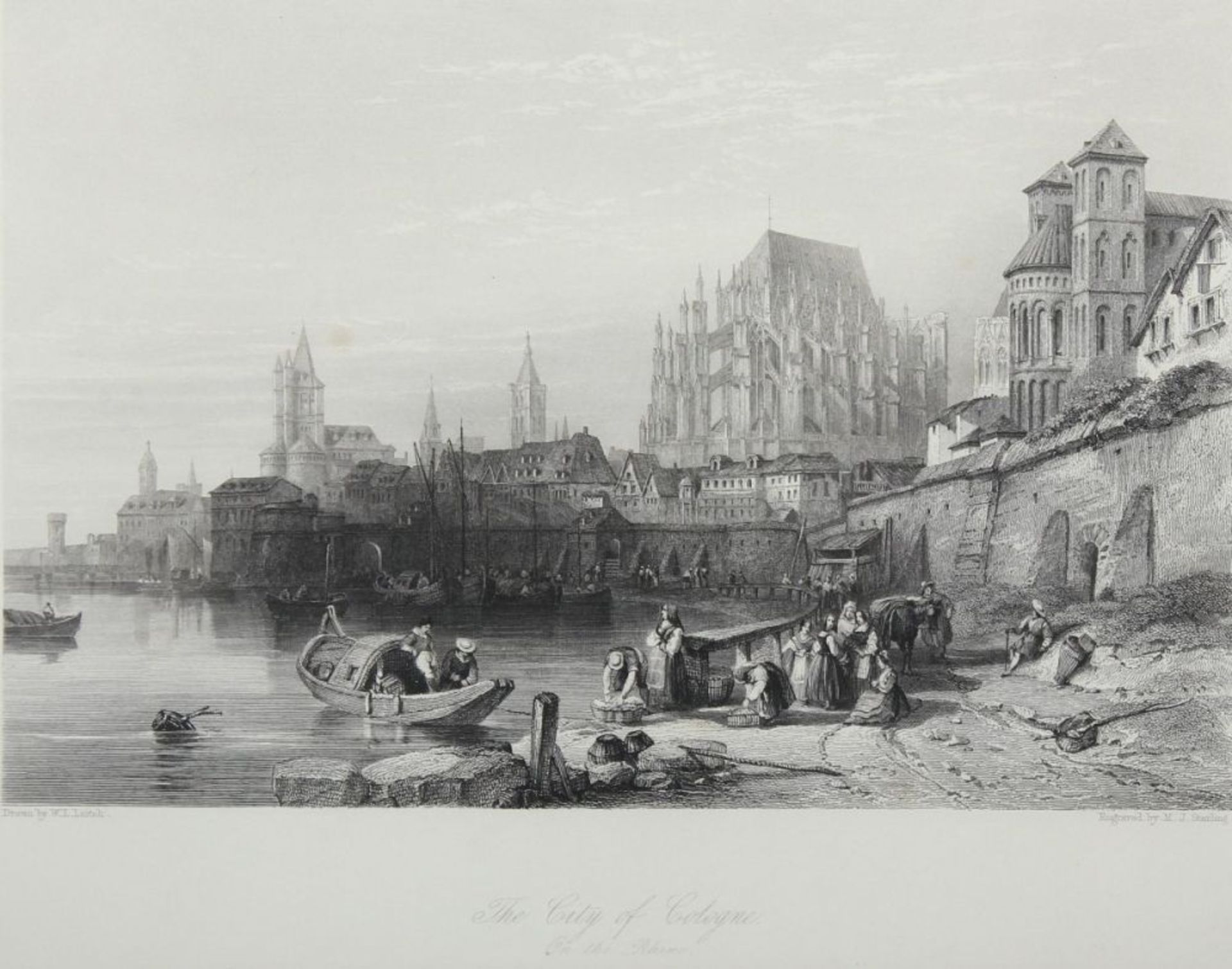 KÖLN, "The City of Cologne", Stahlstich, 13 x 19, von Starling nach Leitch, 1841, Boisserée-