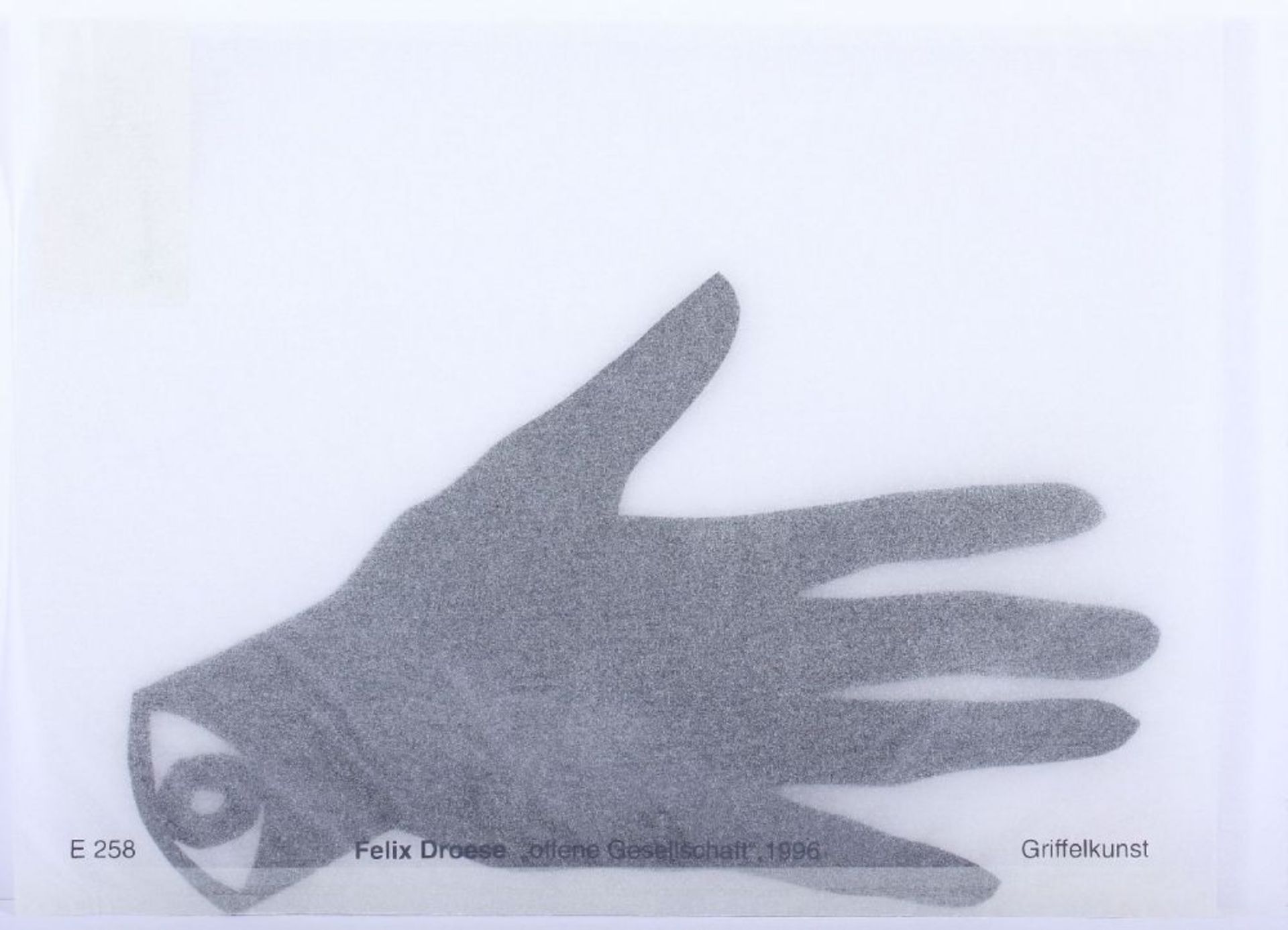 DROESE, Felix, "Offene Gesellschaft", Scherenschnitt für die Griffelkunst, 1996, 31 x 23, - Image 2 of 2