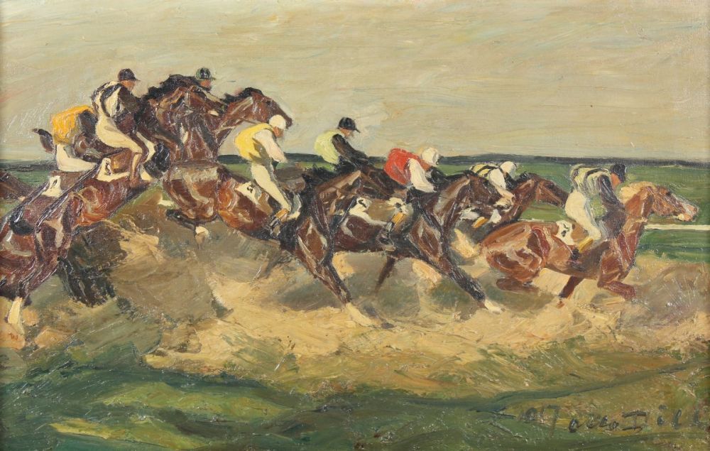 DILL, Otto (1884-1957), "Pferderennen", Öl/Lwd., 63 x 99, unten rechts signiert, R. Start Price €