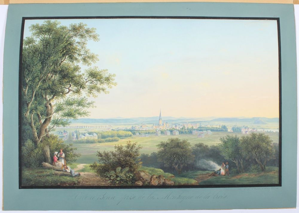 BLEULER, Johann Ludwig, "Ansicht von Bonn", Gouache/Papier, 49,5 x 55, unten rechts signiert, mittig - Image 3 of 5