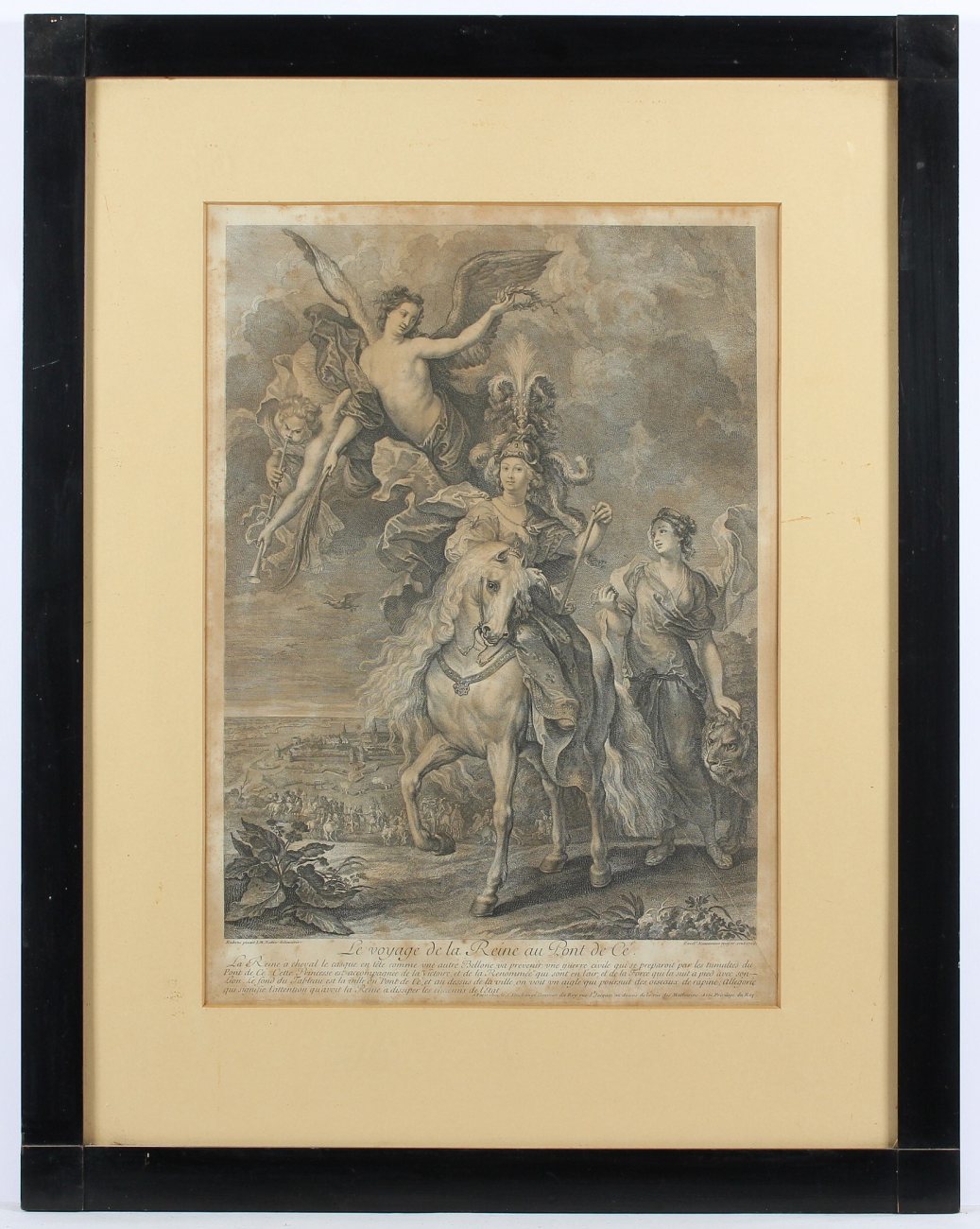 SIMONNEAU, Charles Louis, "Le voyage de la Reine au Pont de Cé", Kupferstich, nach Rubens, 49 x - Image 2 of 2