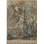 SIMONNEAU, Charles Louis, "Le voyage de la Reine au Pont de Cé", Kupferstich, nach Rubens, 49 x
