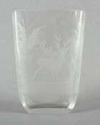 KURBECHER, Glas, Zierschliff, H 12,5, MOSER KARLSBAD, um 1900