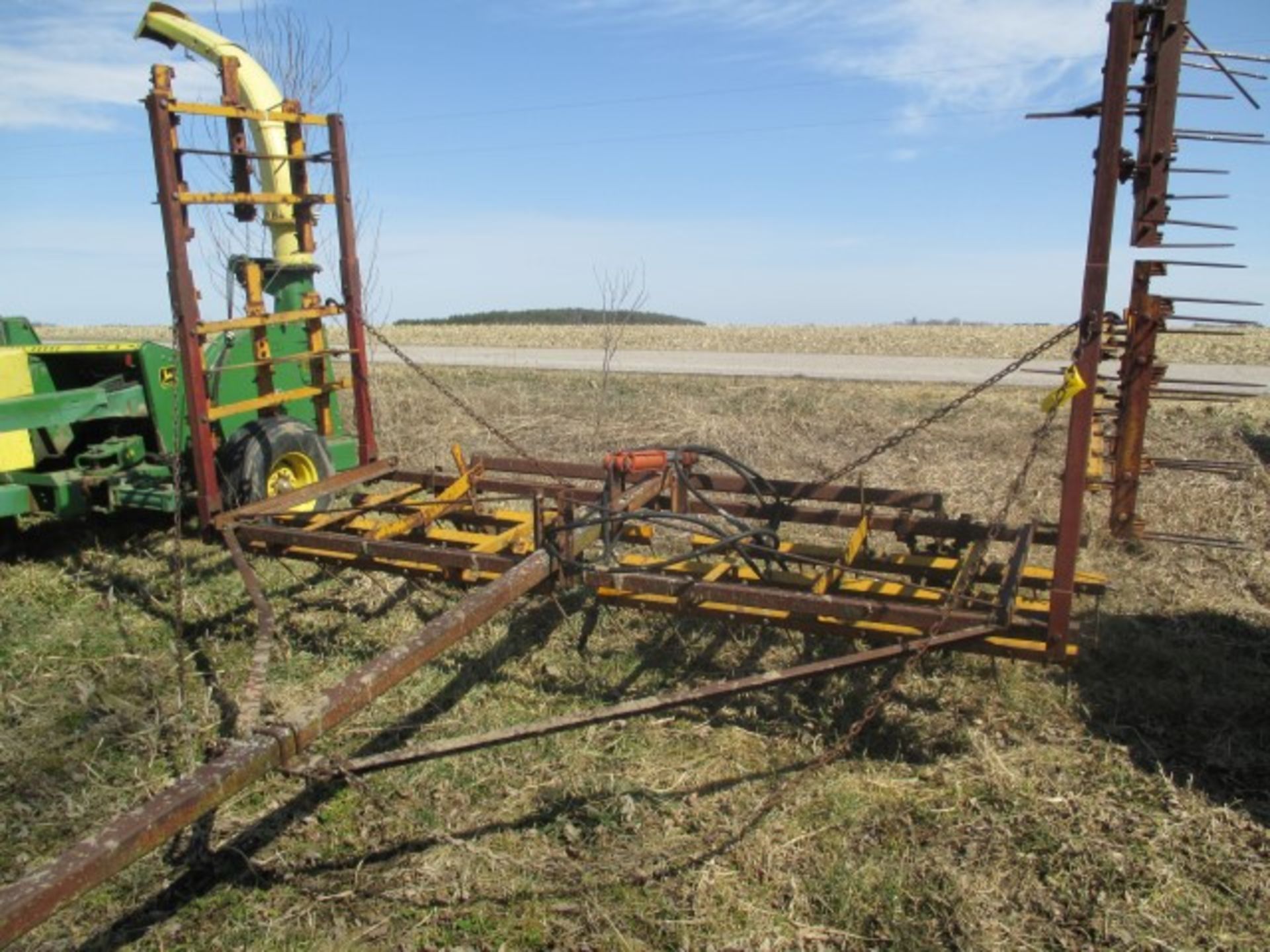 4-section harrow on cart