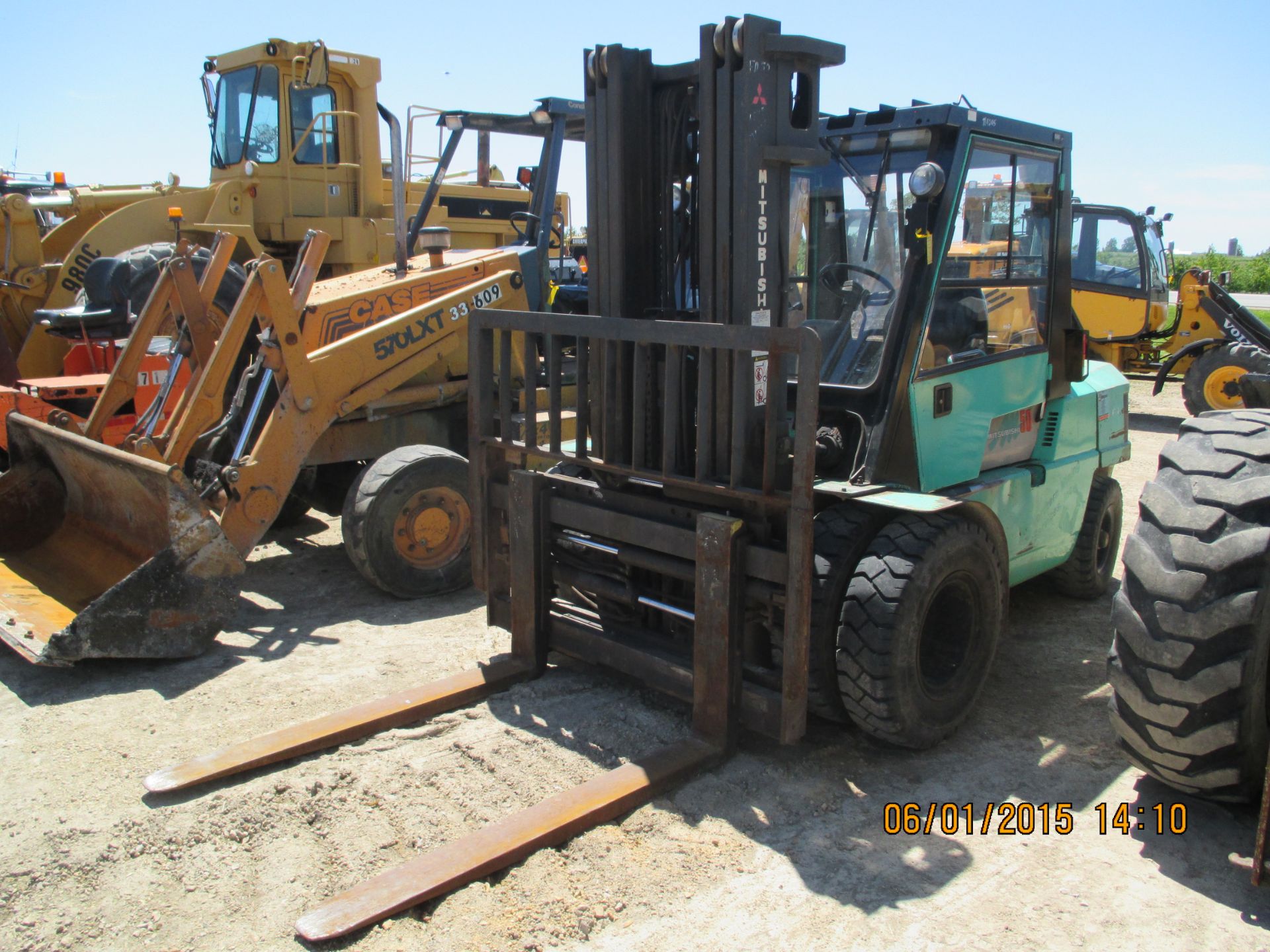 Mitsubishi FD50C, 10,000-lb, dsl, 15' mast, side shift, 11,553-hrs, SN:AF28A50157