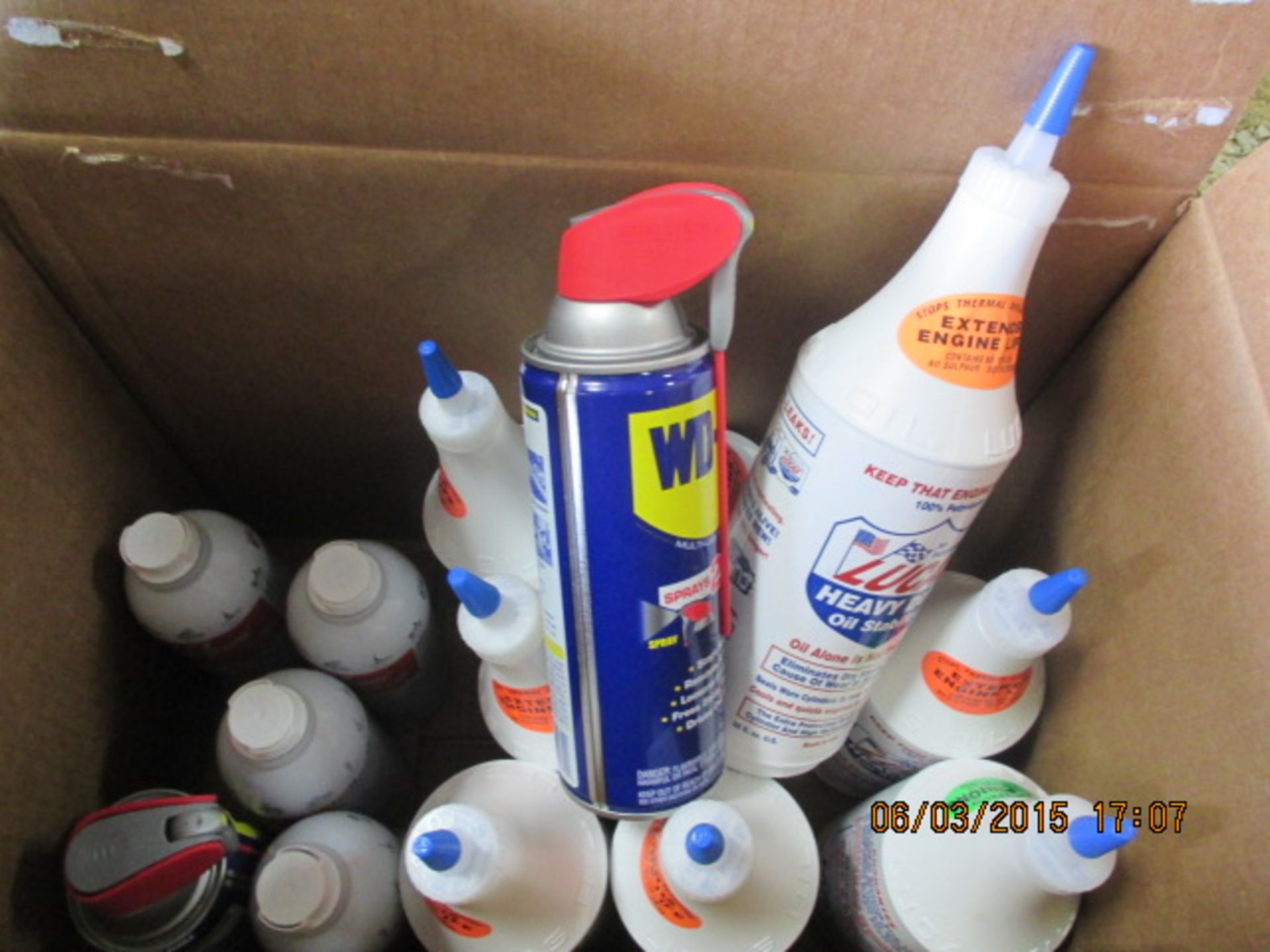Box misc Lucas oil stabilizer, WD-40-all one lot