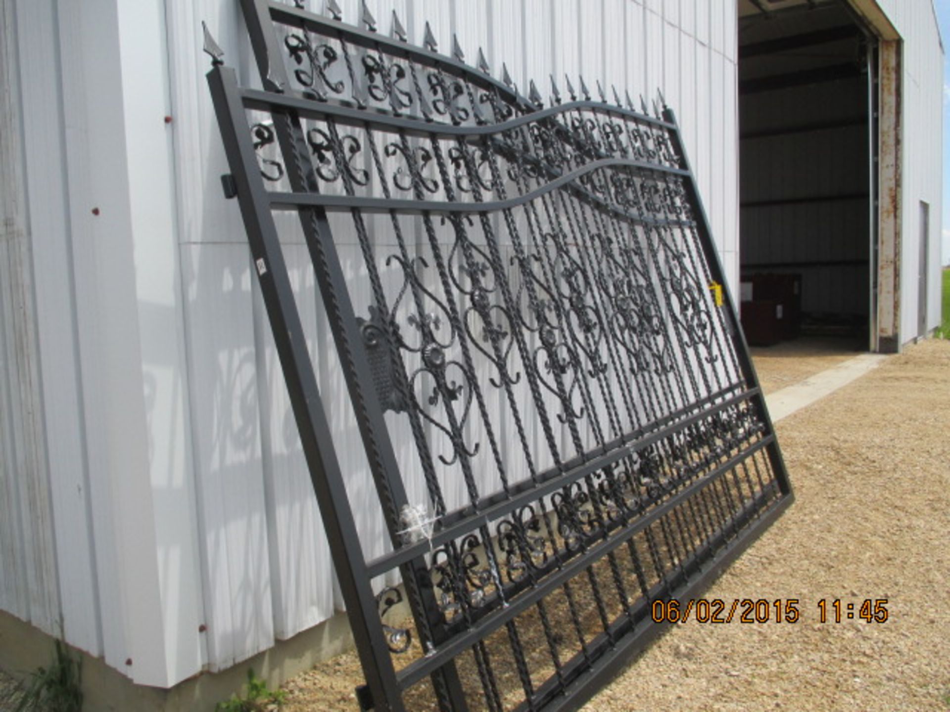 2-section, 18' wide, black decorative iron gates - Image 2 of 2