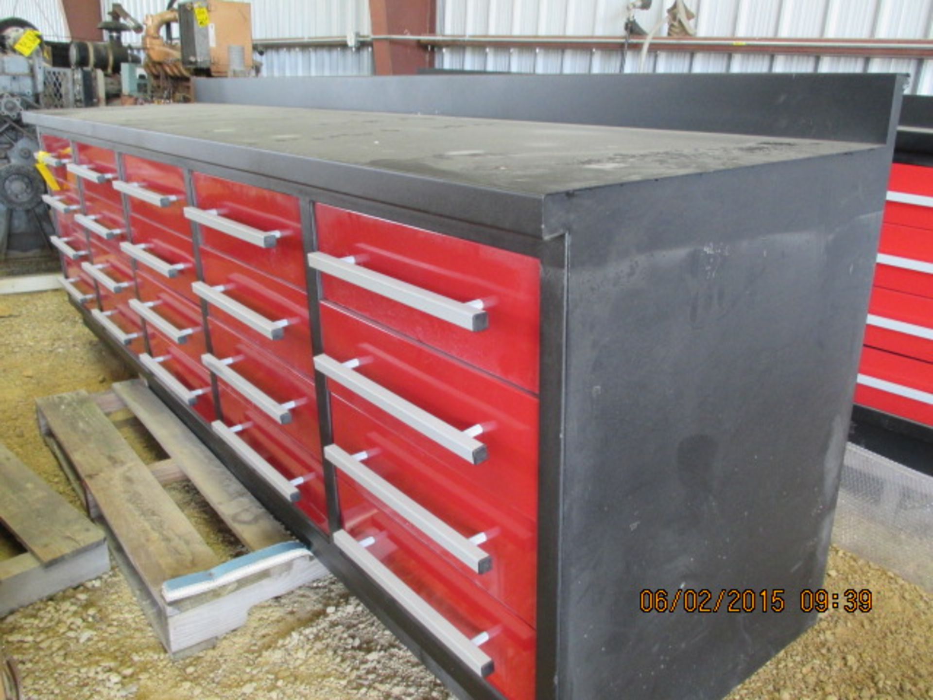 9' steel work bench w/drawers - Image 2 of 3