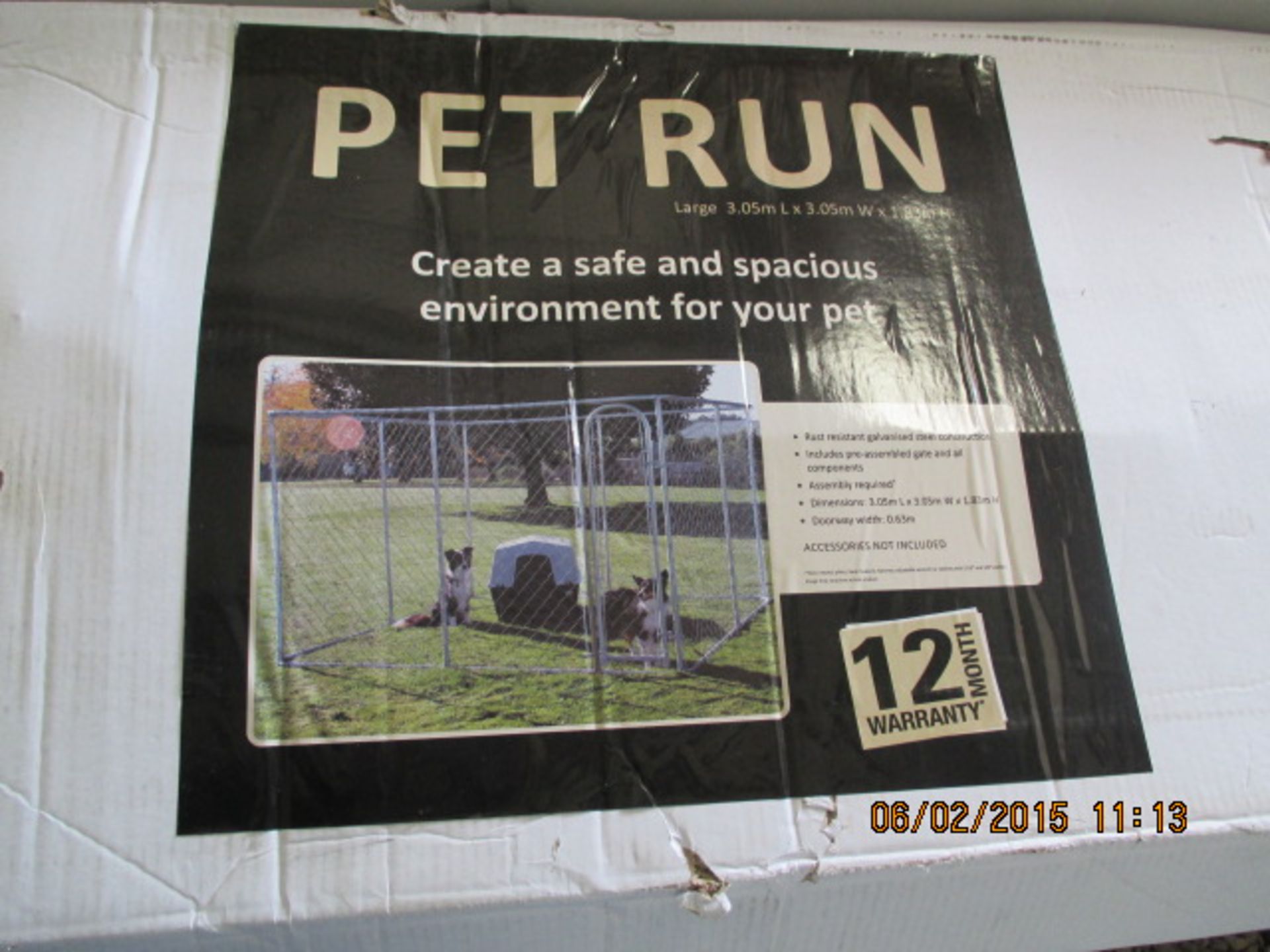 3.05m x 3.05m Pet Run (kennel)