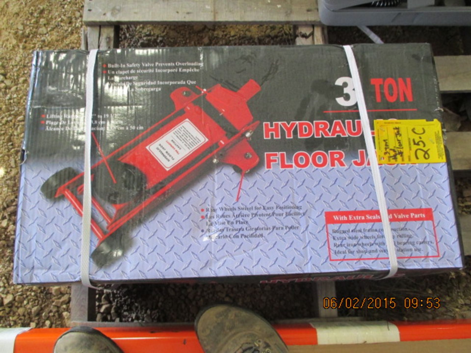 3-ton hyd floor jack in box, unused