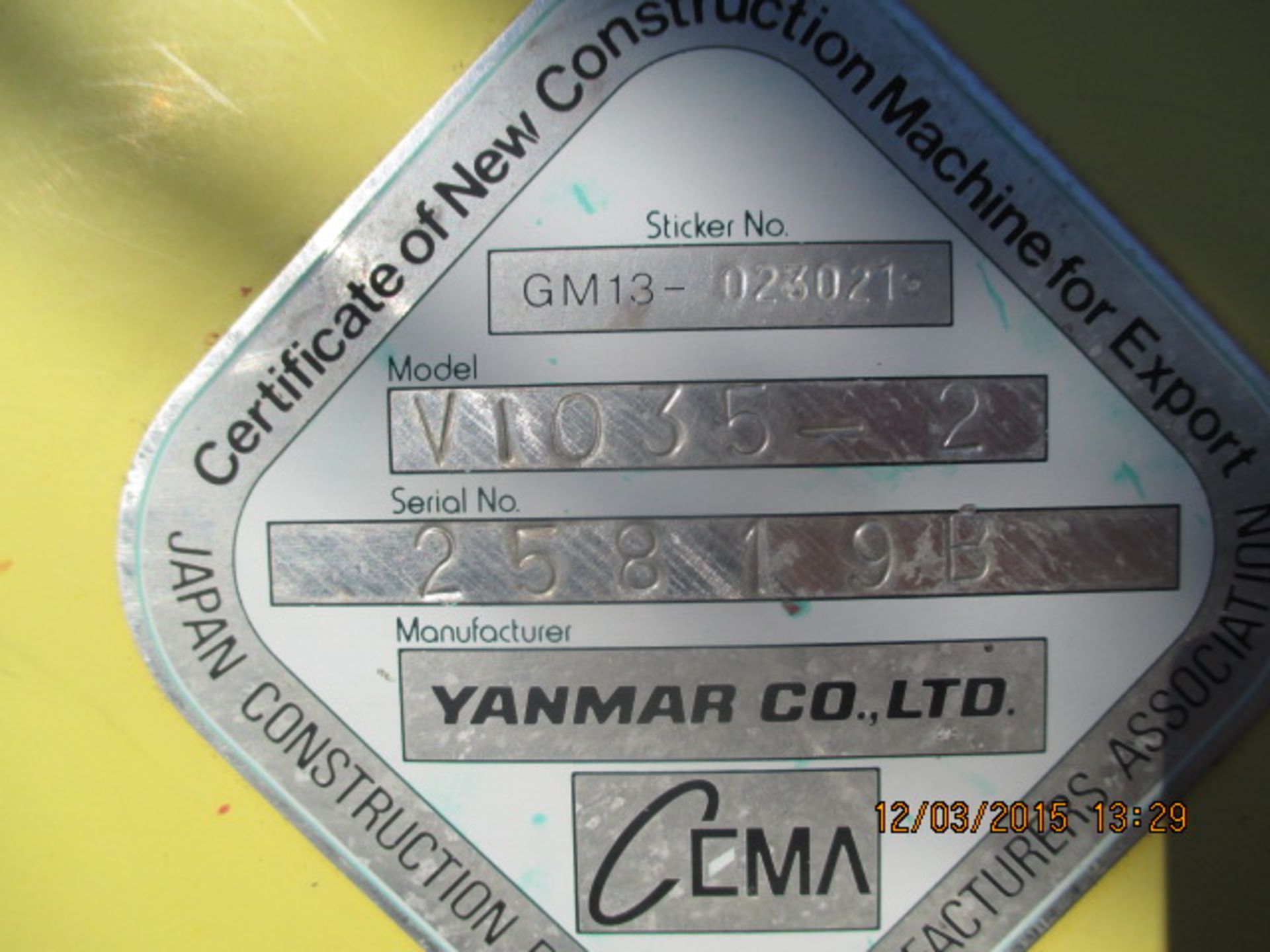 Yanmar Vio35, mini-excavator, open rops, 1,919-hrs (unverified), SN:25819B - Image 4 of 5