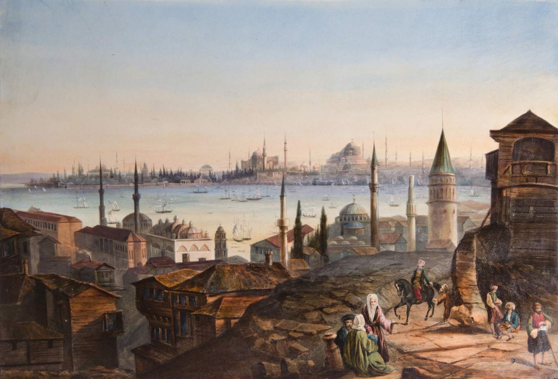 Konstantinopel -
"Constantinopel, von Pera aus gesehen"
(Rückentitel). Gesamtansicht von der Höhe