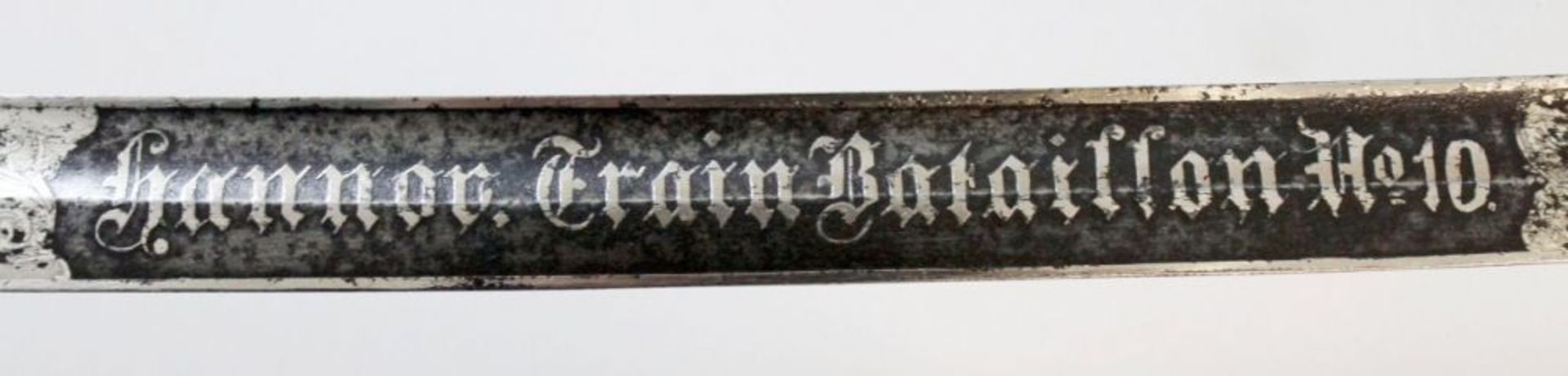 Preußischer Kavalleriesäbel M1852 - Train Batt.  Vernickelte, beidseitig konkave Rückenklinge, - Bild 5 aus 6